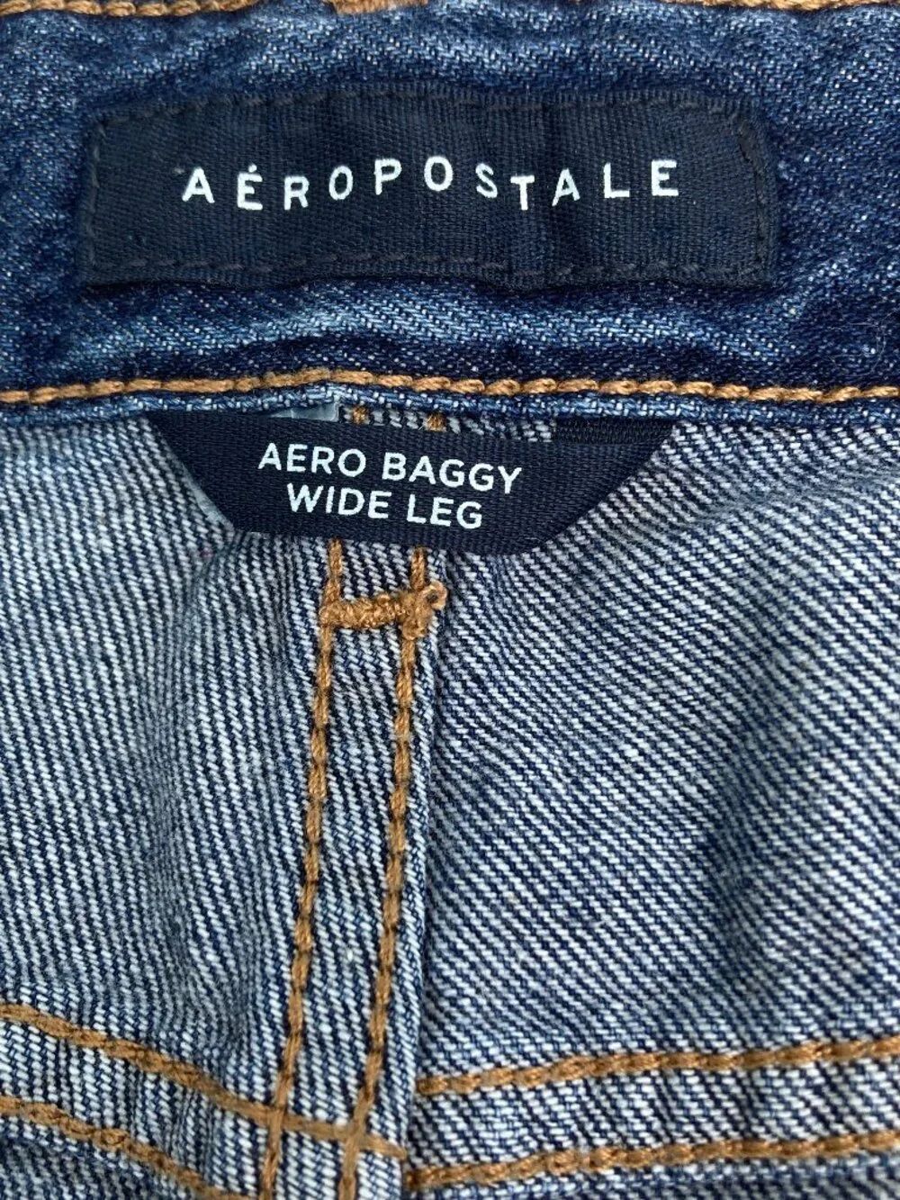 Aeropostale Aero Baggy Wide Leg Jeans High Rise Med. Blue Skater EUC,  sz. 12S